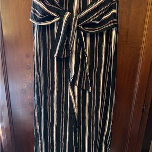 Striped Black Pants with Bow